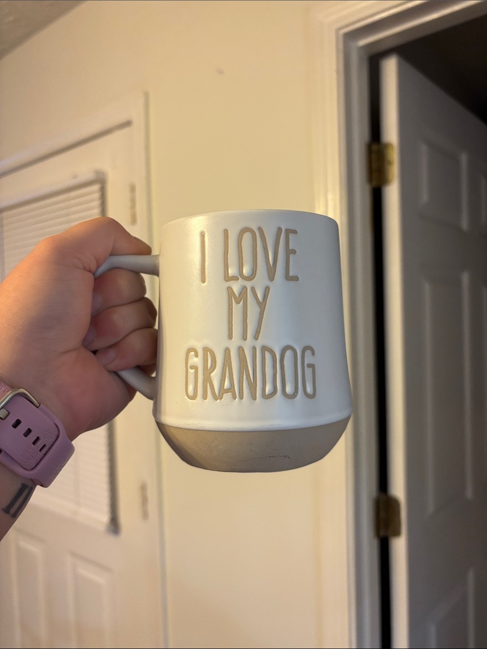 Cream Ceramic 'I Love My Granddog' Mug